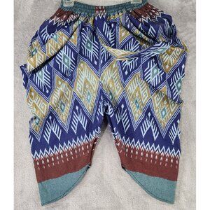 Thai Pants Womens Small Multicolor‎ Cropped Boho Hippie Gypsy 90s Vintage